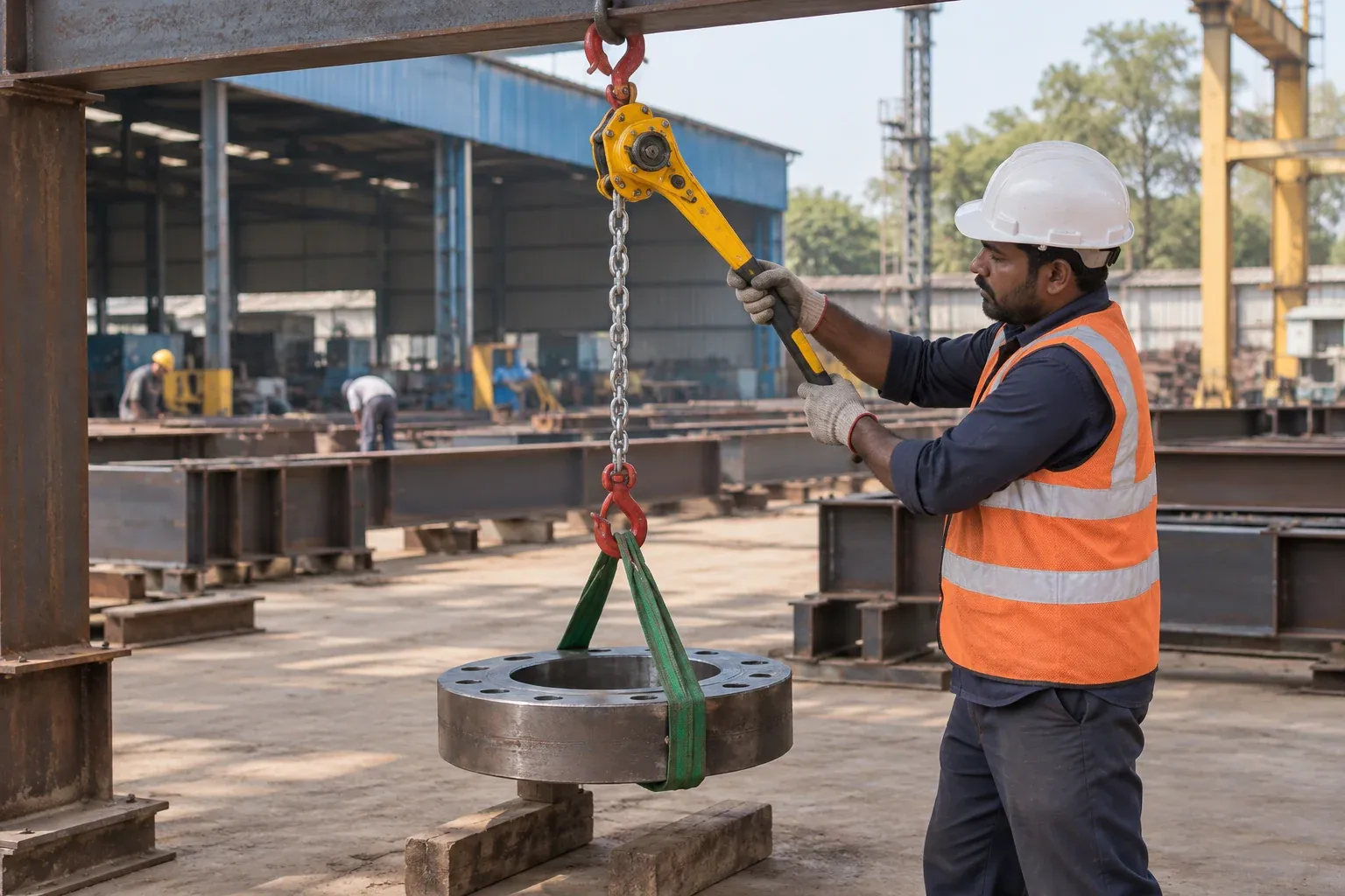 Ratchet Lever Hoist in use
